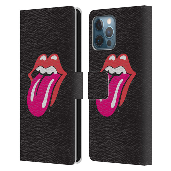 The Rolling Stones Graphics Pink Tongue Leather Book Wallet Case Cover For Apple iPhone 12 Pro Max