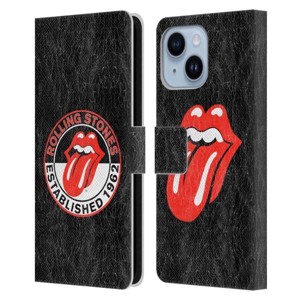The Rolling Stones Graphics Established 1962 Leather Book Wallet Case Cover For Apple iPhone 14 Plus