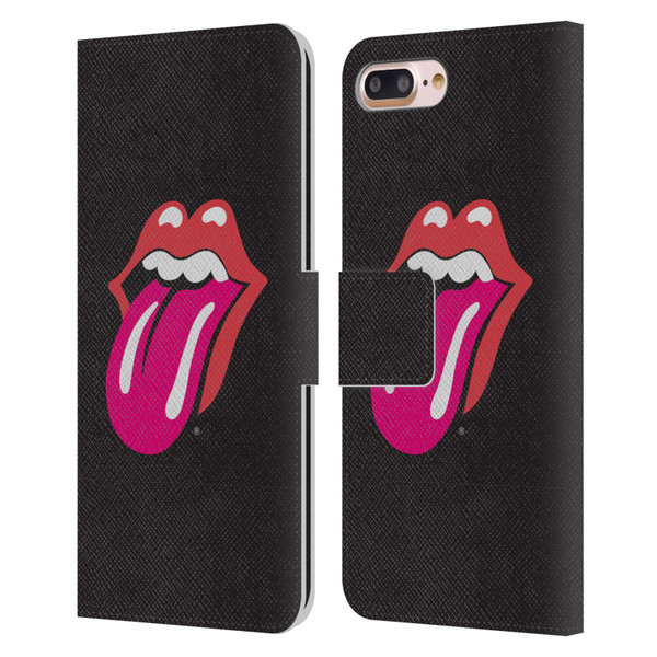 The Rolling Stones Graphics Pink Tongue Leather Book Wallet Case Cover For Apple iPhone 7 Plus / iPhone 8 Plus