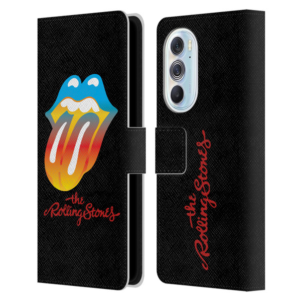 The Rolling Stones Graphics Rainbow Tongue Leather Book Wallet Case Cover For Motorola Edge X30