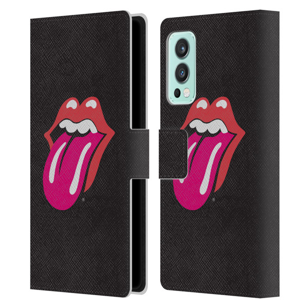 The Rolling Stones Graphics Pink Tongue Leather Book Wallet Case Cover For OnePlus Nord 2 5G