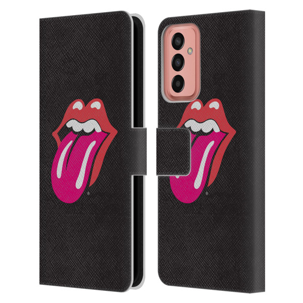 The Rolling Stones Graphics Pink Tongue Leather Book Wallet Case Cover For Samsung Galaxy M13 (2022)