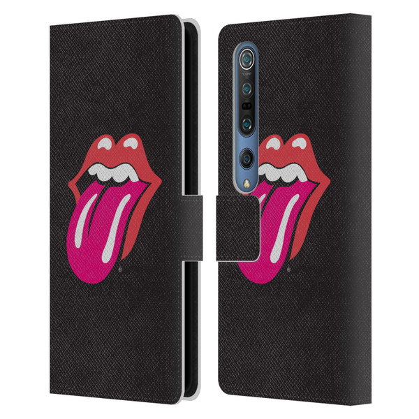 The Rolling Stones Graphics Pink Tongue Leather Book Wallet Case Cover For Xiaomi Mi 10 5G / Mi 10 Pro 5G