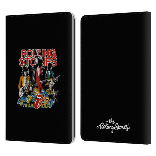 The Rolling Stones Key Art 78 Us Tour Vintage Leather Book Wallet Case Cover For Amazon Kindle Paperwhite 1 / 2 / 3