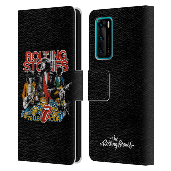 The Rolling Stones Key Art 78 Us Tour Vintage Leather Book Wallet Case Cover For Huawei P40 5G