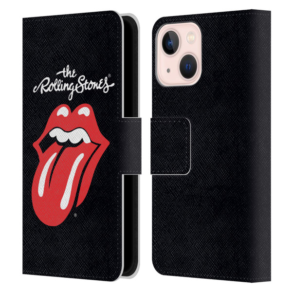 The Rolling Stones Key Art Tongue Classic Leather Book Wallet Case Cover For Apple iPhone 13 Mini