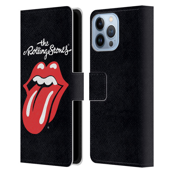 The Rolling Stones Key Art Tongue Classic Leather Book Wallet Case Cover For Apple iPhone 13 Pro Max