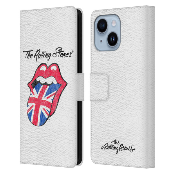 The Rolling Stones Key Art Uk Tongue Leather Book Wallet Case Cover For Apple iPhone 14 Plus