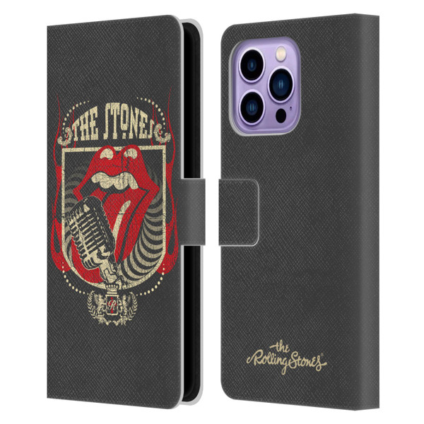 The Rolling Stones Key Art Jumbo Tongue Leather Book Wallet Case Cover For Apple iPhone 14 Pro Max