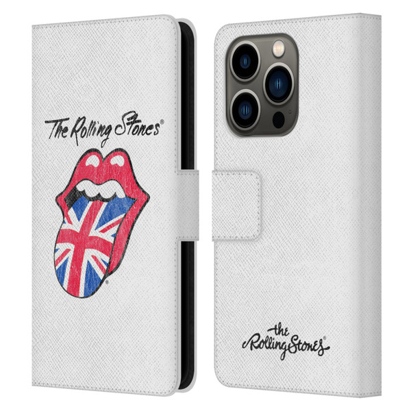 The Rolling Stones Key Art Uk Tongue Leather Book Wallet Case Cover For Apple iPhone 14 Pro