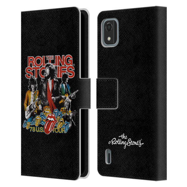 The Rolling Stones Key Art 78 Us Tour Vintage Leather Book Wallet Case Cover For Nokia C2 2nd Edition