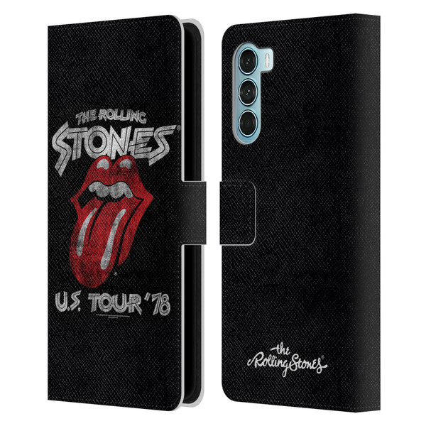 The Rolling Stones Key Art Us Tour 78 Leather Book Wallet Case Cover For Motorola Edge S30 / Moto G200 5G