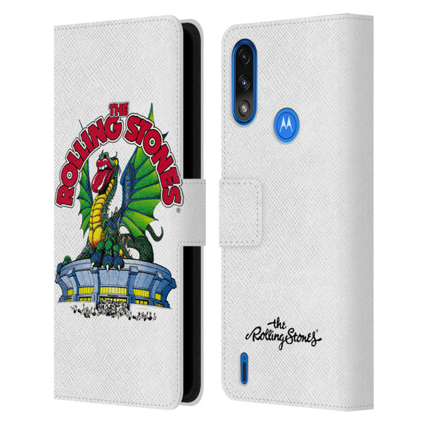 The Rolling Stones Key Art Dragon Leather Book Wallet Case Cover For Motorola Moto E7 Power / Moto E7i Power