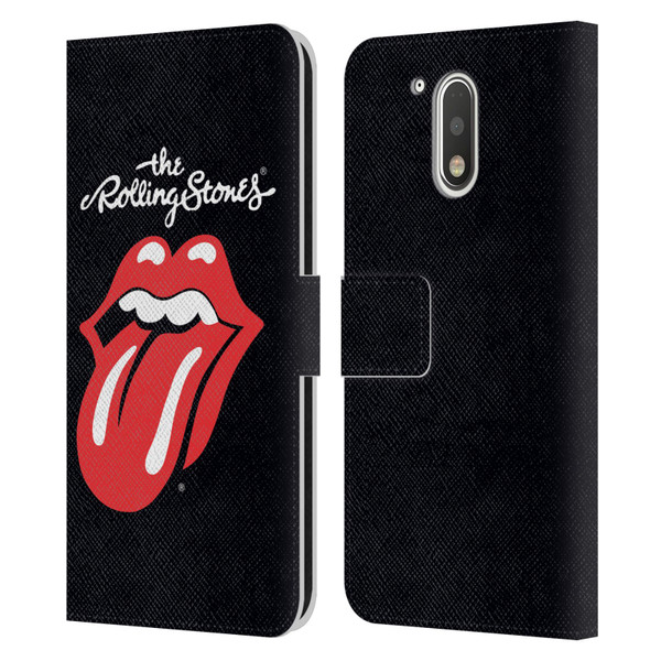 The Rolling Stones Key Art Tongue Classic Leather Book Wallet Case Cover For Motorola Moto G41
