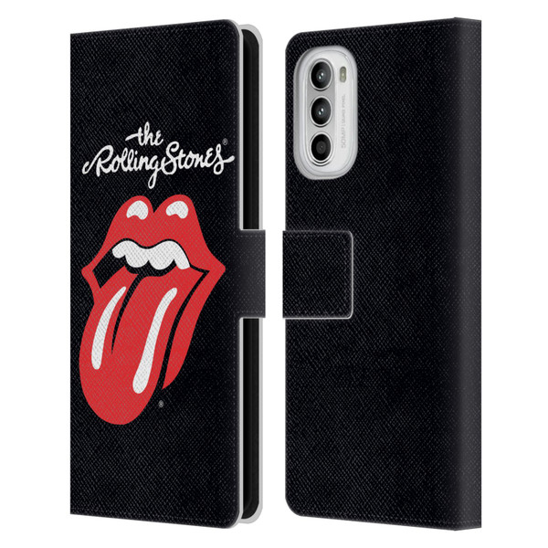 The Rolling Stones Key Art Tongue Classic Leather Book Wallet Case Cover For Motorola Moto G52