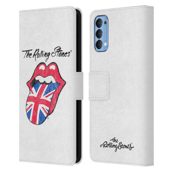 The Rolling Stones Key Art Uk Tongue Leather Book Wallet Case Cover For OPPO Reno 4 5G