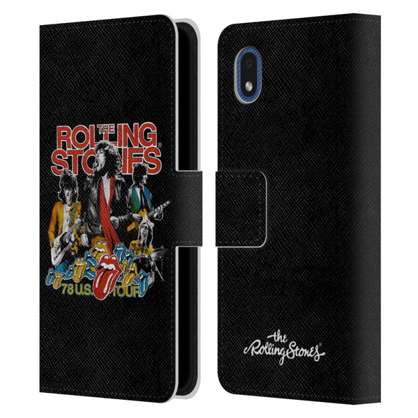 The Rolling Stones Key Art 78 Us Tour Vintage Leather Book Wallet Case Cover For Samsung Galaxy A01 Core (2020)