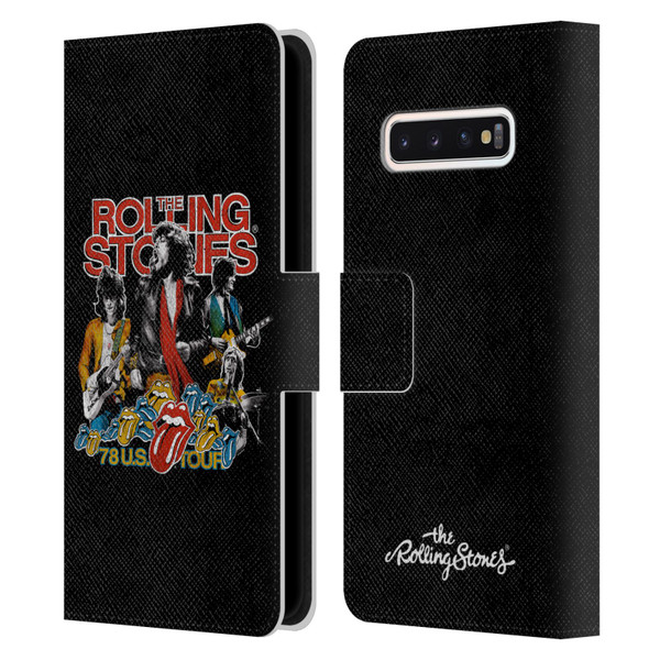 The Rolling Stones Key Art 78 Us Tour Vintage Leather Book Wallet Case Cover For Samsung Galaxy S10