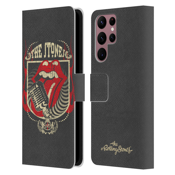 The Rolling Stones Key Art Jumbo Tongue Leather Book Wallet Case Cover For Samsung Galaxy S22 Ultra 5G
