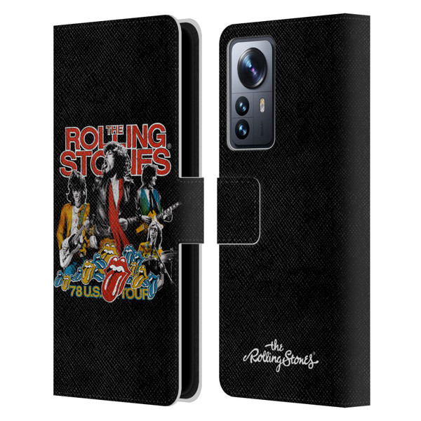 The Rolling Stones Key Art 78 Us Tour Vintage Leather Book Wallet Case Cover For Xiaomi 12 Pro