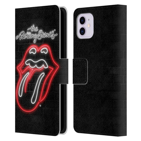 The Rolling Stones Licks Collection Neon Leather Book Wallet Case Cover For Apple iPhone 11
