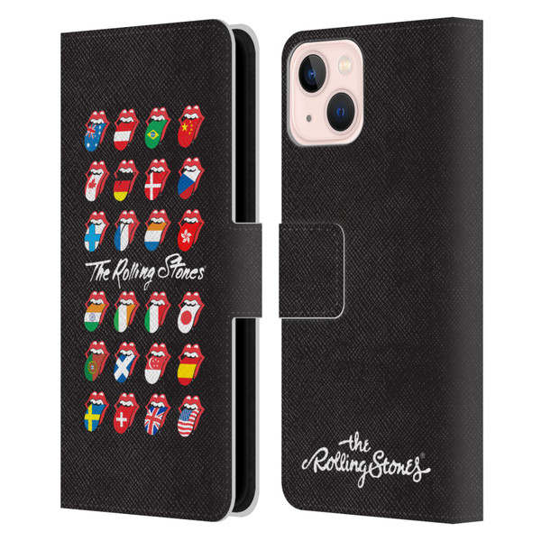 The Rolling Stones Licks Collection Flag Poster Leather Book Wallet Case Cover For Apple iPhone 13