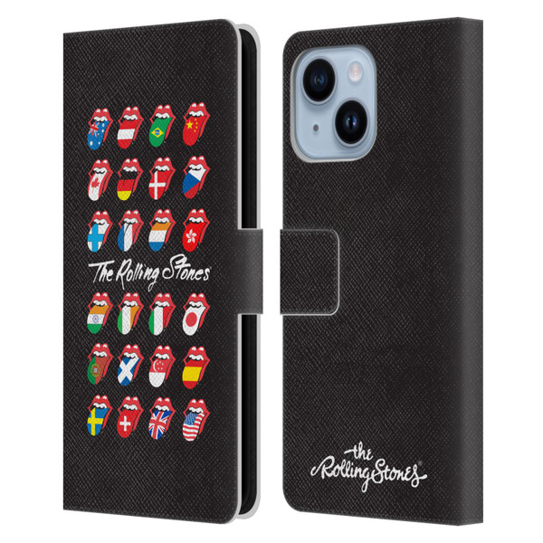 The Rolling Stones Licks Collection Flag Poster Leather Book Wallet Case Cover For Apple iPhone 14 Plus