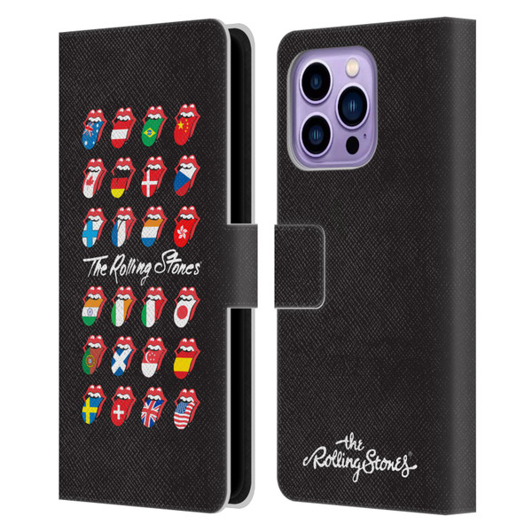 The Rolling Stones Licks Collection Flag Poster Leather Book Wallet Case Cover For Apple iPhone 14 Pro Max
