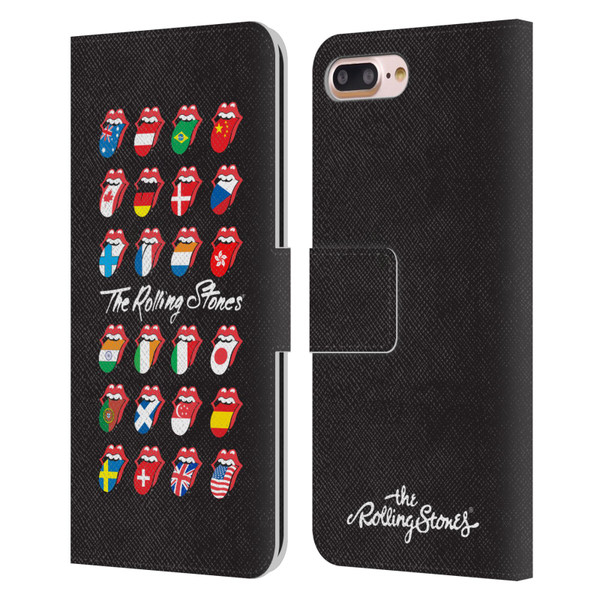 The Rolling Stones Licks Collection Flag Poster Leather Book Wallet Case Cover For Apple iPhone 7 Plus / iPhone 8 Plus