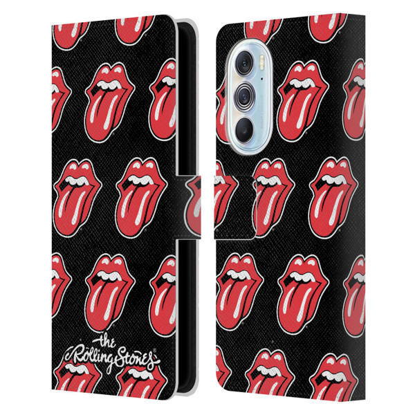 The Rolling Stones Licks Collection Tongue Classic Pattern Leather Book Wallet Case Cover For Motorola Edge X30