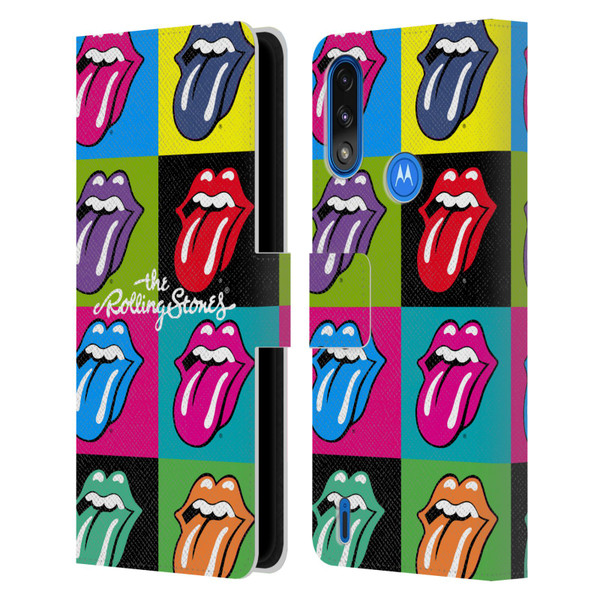 The Rolling Stones Licks Collection Pop Art 1 Leather Book Wallet Case Cover For Motorola Moto E7 Power / Moto E7i Power