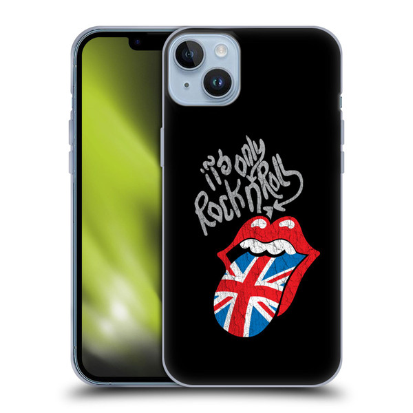 The Rolling Stones Albums Only Rock And Roll Distressed Soft Gel Case for Apple iPhone 14 Plus