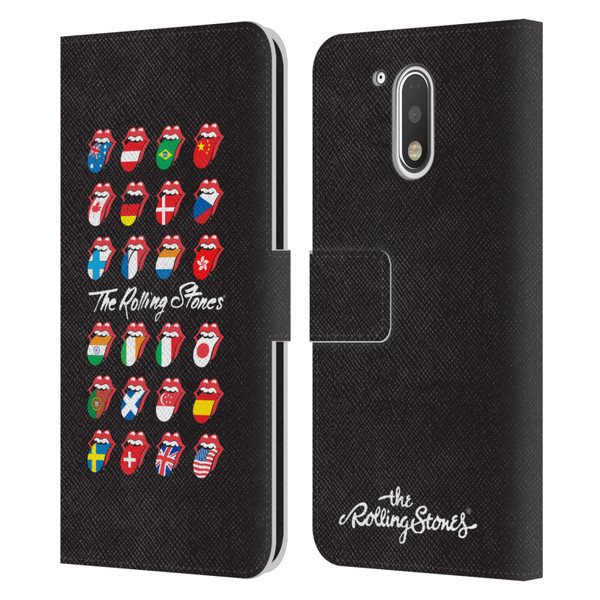 The Rolling Stones Licks Collection Flag Poster Leather Book Wallet Case Cover For Motorola Moto G41