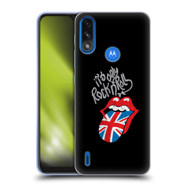 The Rolling Stones Albums Only Rock And Roll Distressed Soft Gel Case for Motorola Moto E7 Power / Moto E7i Power