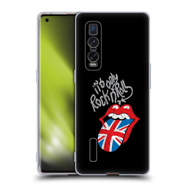 The Rolling Stones Albums Only Rock And Roll Distressed Soft Gel Case for OPPO Find X2 Pro 5G