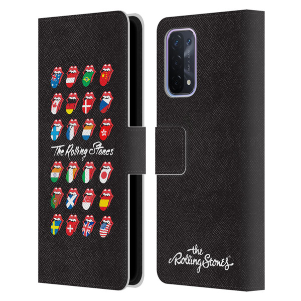 The Rolling Stones Licks Collection Flag Poster Leather Book Wallet Case Cover For OPPO A54 5G