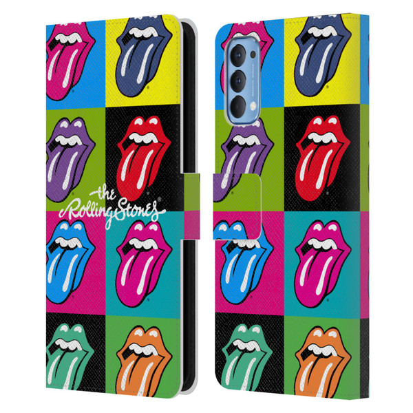 The Rolling Stones Licks Collection Pop Art 1 Leather Book Wallet Case Cover For OPPO Reno 4 5G