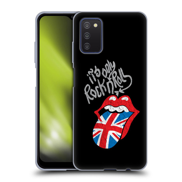 The Rolling Stones Albums Only Rock And Roll Distressed Soft Gel Case for Samsung Galaxy A03s (2021)