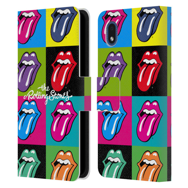 The Rolling Stones Licks Collection Pop Art 1 Leather Book Wallet Case Cover For Samsung Galaxy A01 Core (2020)