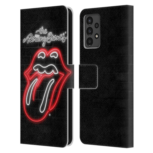 The Rolling Stones Licks Collection Neon Leather Book Wallet Case Cover For Samsung Galaxy A13 (2022)