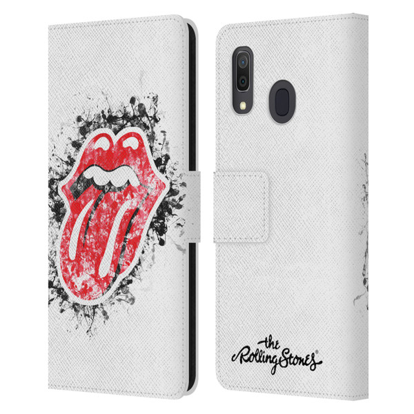 The Rolling Stones Licks Collection Distressed Look Tongue Leather Book Wallet Case Cover For Samsung Galaxy A33 5G (2022)
