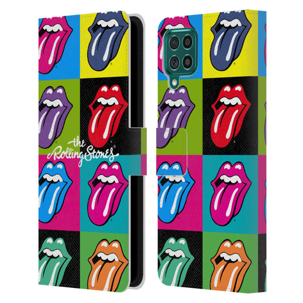 The Rolling Stones Licks Collection Pop Art 1 Leather Book Wallet Case Cover For Samsung Galaxy F62 (2021)