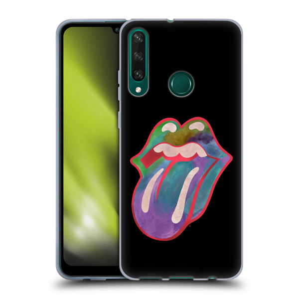 The Rolling Stones Graphics Watercolour Tongue Soft Gel Case for Huawei Y6p