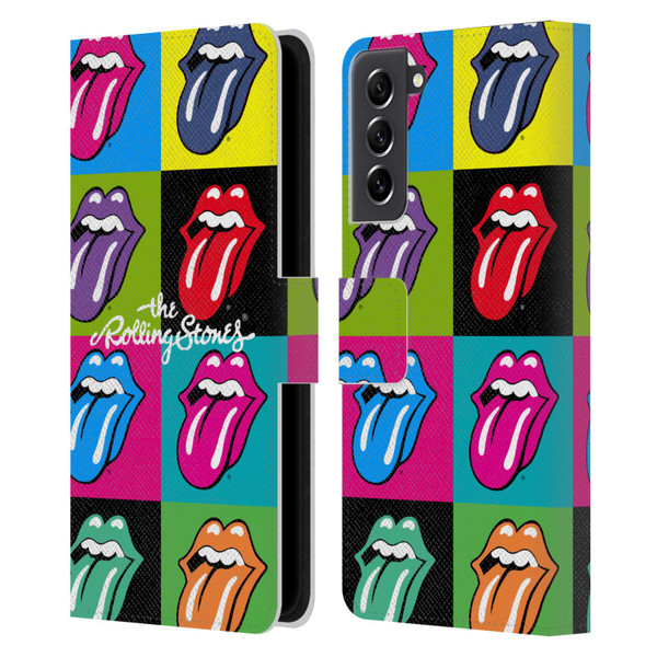The Rolling Stones Licks Collection Pop Art 1 Leather Book Wallet Case Cover For Samsung Galaxy S21 FE 5G