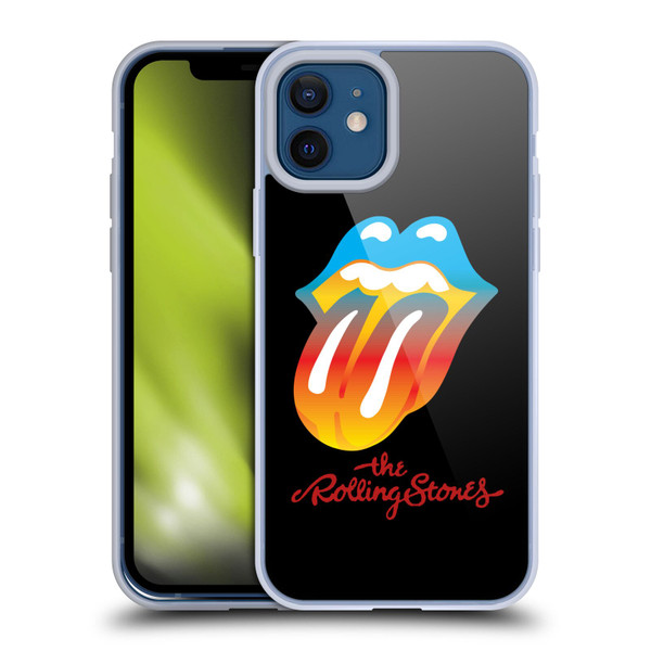 The Rolling Stones Graphics Rainbow Tongue Soft Gel Case for Apple iPhone 12 / iPhone 12 Pro