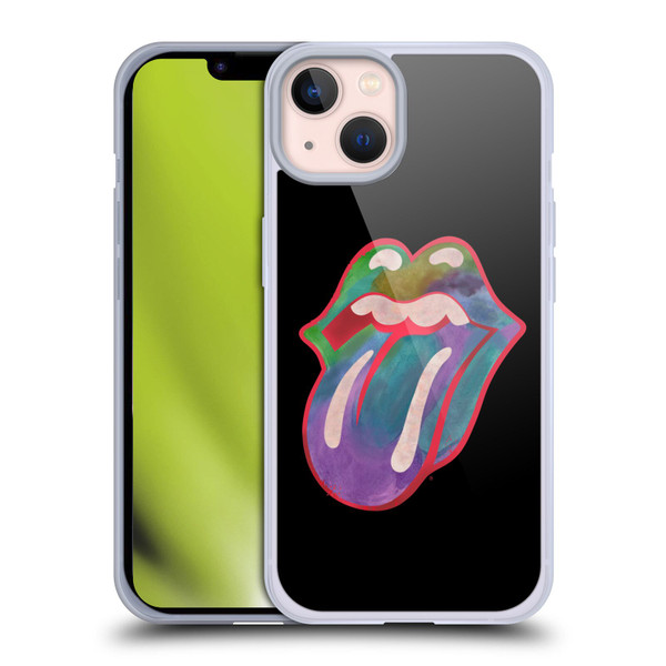 The Rolling Stones Graphics Watercolour Tongue Soft Gel Case for Apple iPhone 13
