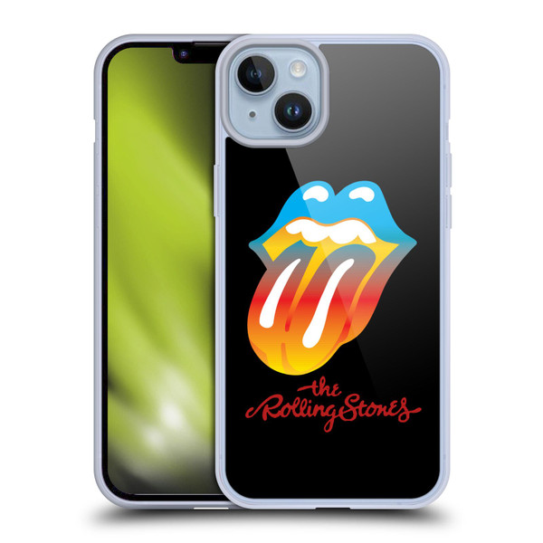The Rolling Stones Graphics Rainbow Tongue Soft Gel Case for Apple iPhone 14 Plus