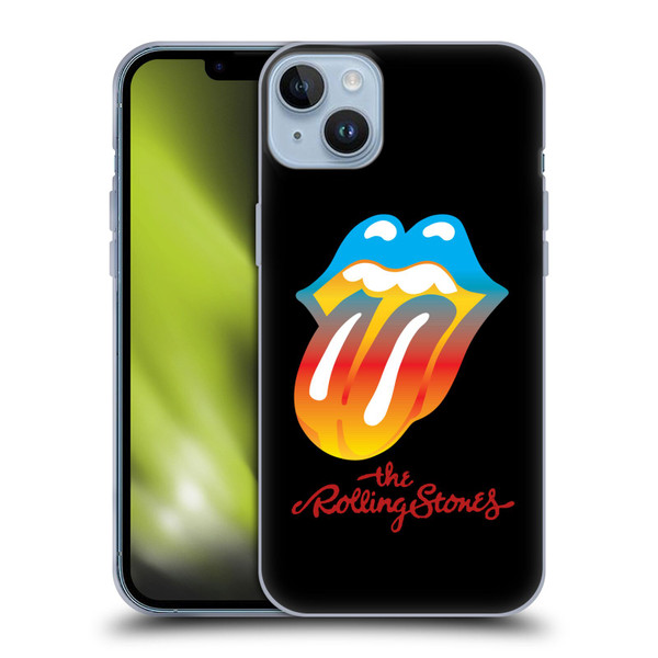 The Rolling Stones Graphics Rainbow Tongue Soft Gel Case for Apple iPhone 14 Plus