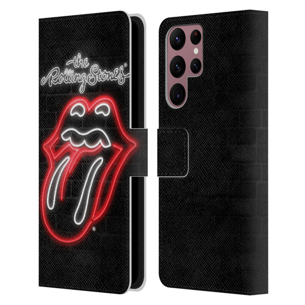 The Rolling Stones Licks Collection Neon Leather Book Wallet Case Cover For Samsung Galaxy S22 Ultra 5G
