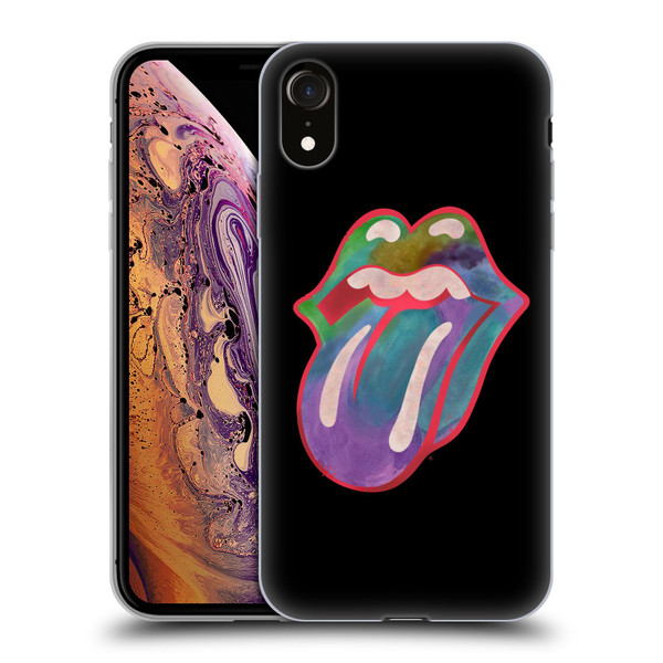 The Rolling Stones Graphics Watercolour Tongue Soft Gel Case for Apple iPhone XR